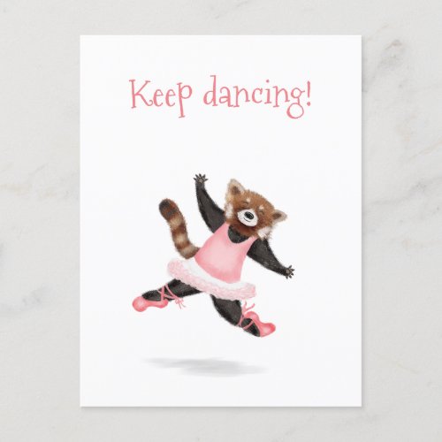 Cute red panda keep dancing postcard