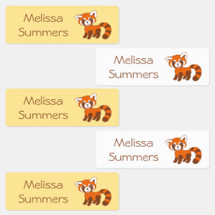 Cute Red Panda Kids' Labels