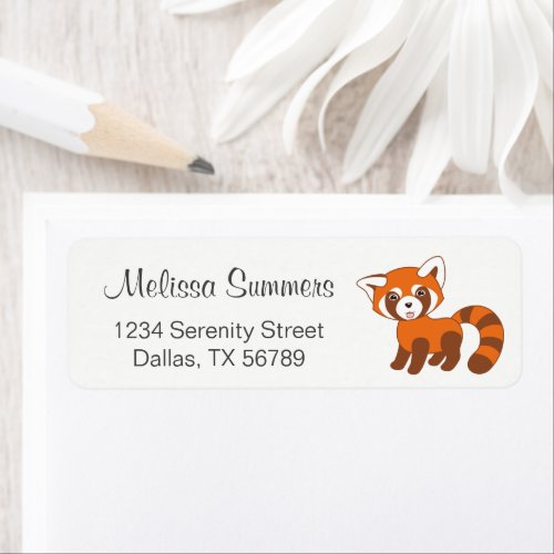 Cute Red Panda Label