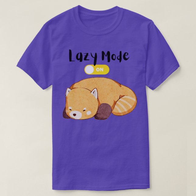 Cute Red Panda Lazy Mode On T-Shirt (Design Front)