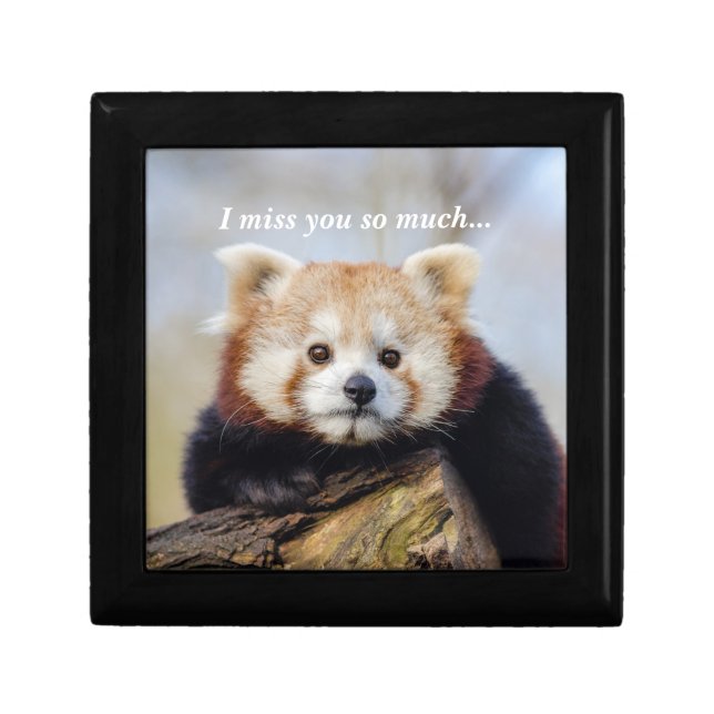 Cute Red Panda Miss You So Much  Gift Box (Front)