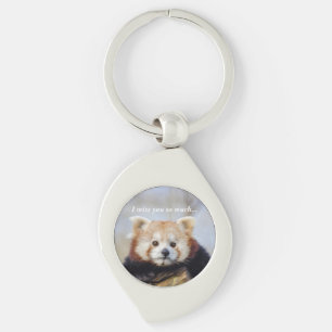 Cute Red Panda Miss You So Much Keychain