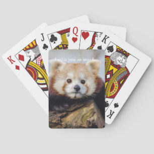 Cute Red Panda Miss You So Much  Poker Cards