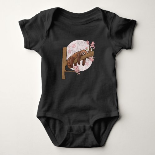 Cute Red Panda Nap Lazy Sleeping Animal Baby Bodysuit