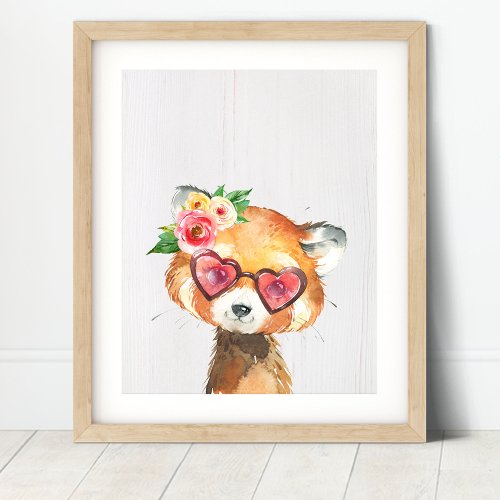 Cute Red Panda Nursery Art Print