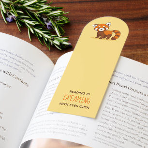 Cute Red Panda on Yellow Bookmarks