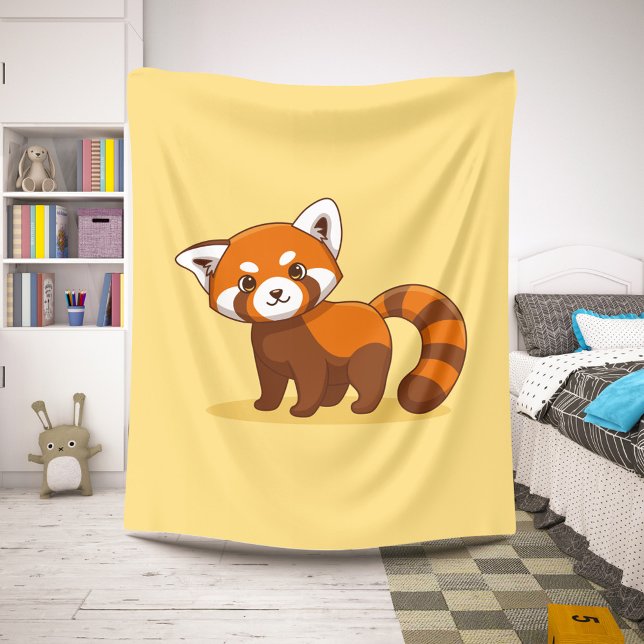 Cute Red Panda on Yellow Sherpa Blanket (Creator Uploaded)