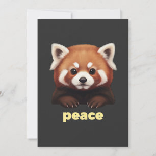 Cute Red Panda "Peace" Illustration for Kids & Nur Invitation