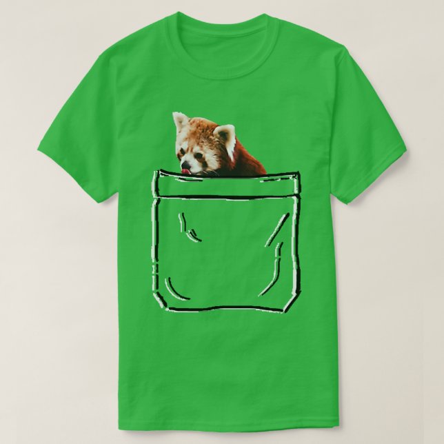 Cute Red Panda Pocket T-Shirt (Design Front)