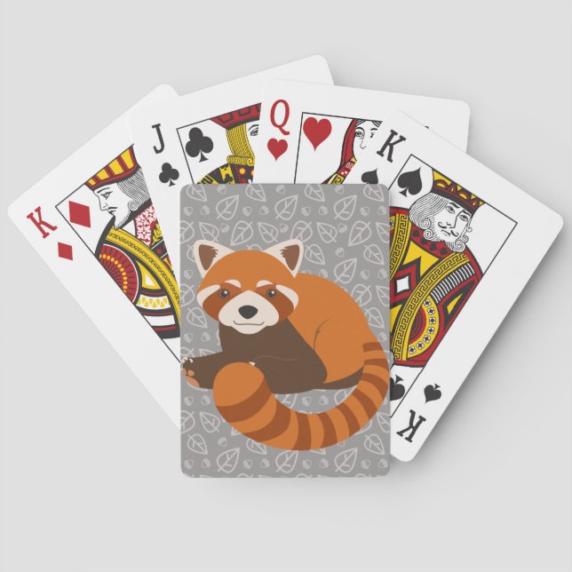 Cute Red Panda Poker Cards (Back)