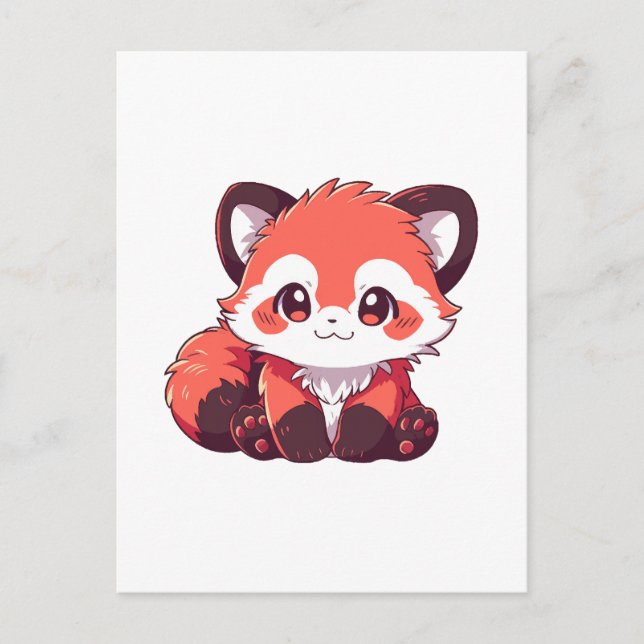  cute red panda postcard (Front)