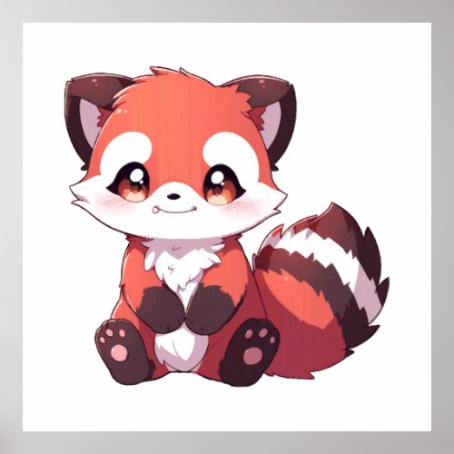  cute red panda poster