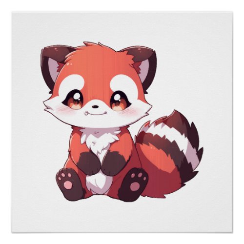  cute red panda poster