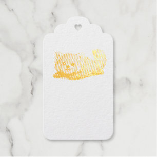 Cute Red Panda Relaxing Kawaii Animal Design Foil Gift Tags
