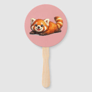 Cute Red Panda Relaxing Kawaii Animal Design Hand Fan