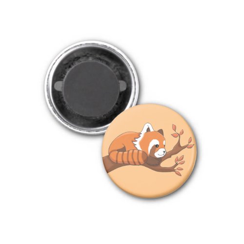 Cute Red Panda Resting in Tree Keychain Magnet