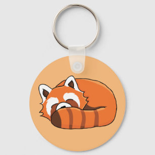 Cute Red Panda Sleeping Keychain