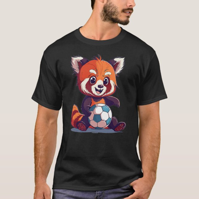 Cute Red Panda Soccer T-Shirt (Front)