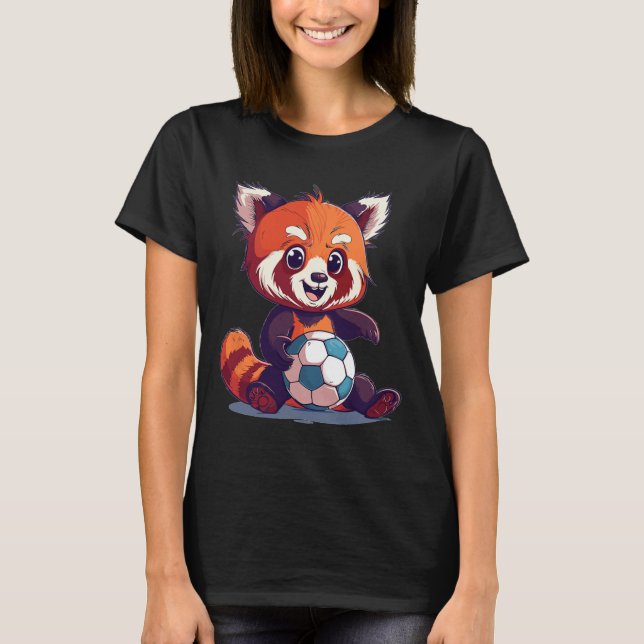 Cute Red Panda Soccer  T-Shirt (Front)