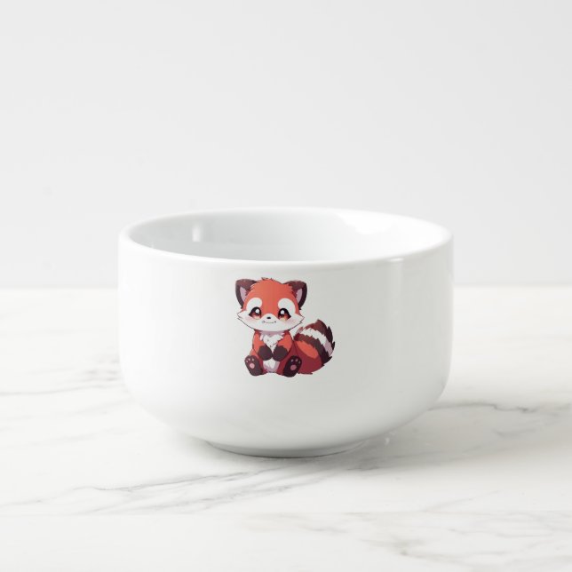  cute red panda soup mug (Front)