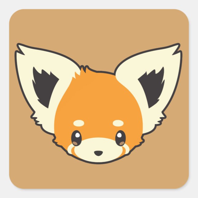 Cute Red Panda Square Sticker (Front)
