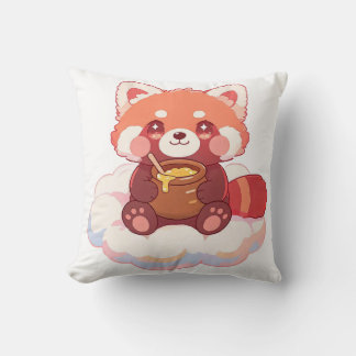 Cute Red Panda Throw Pillow
