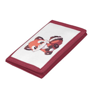 cute red panda trifold wallet