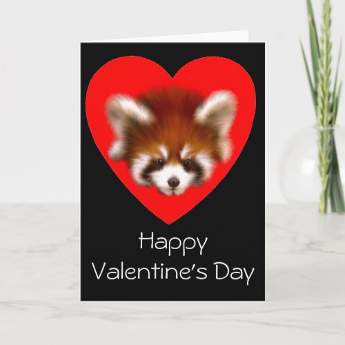 Cute Red Panda Valentines Day Card