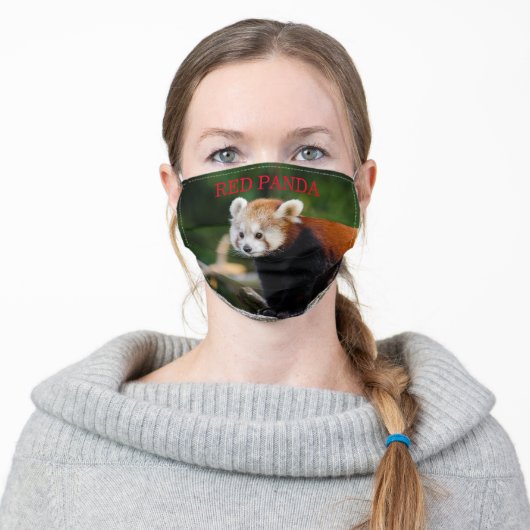Cute Red Panda Wild Animal Adult Cloth Face Mask (Worn)