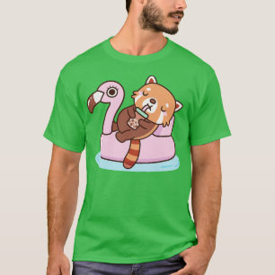 Cute Red Panda With Flamingo Pool Float Summer T-Shirt