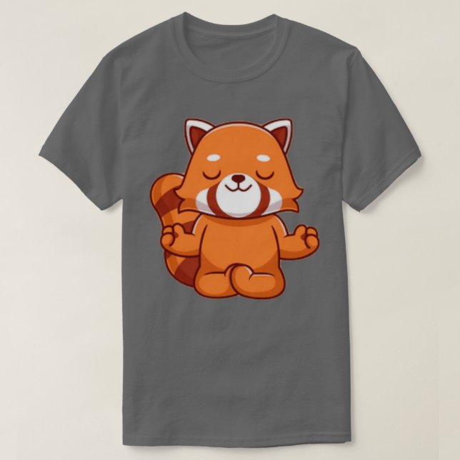 Cute Red Panda Yoga mat Flexibility Funny Yoga Med T-Shirt (Design Front)