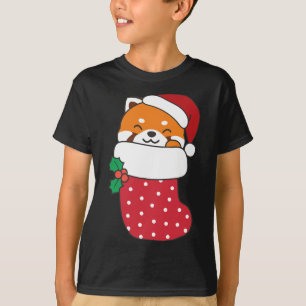 Cute Red Pandas In Christmas Stockings For Christm T-Shirt