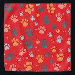 Cute Red Paw Print Pet Bandana<br><div class="desc">This cute red pet bandana features playful paw prints,  adding a fun and vibrant touch to your dog or cat’s style. Perfect for everyday wear or special occasions,  it’s a charming accessory for any pet lover.</div>