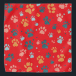 Cute Red Paw Print Pet Bandana<br><div class="desc">This cute red pet bandana features playful paw prints, adding a fun and vibrant touch to your dog or cat’s style. Perfect for everyday wear or special occasions, it’s a charming accessory for any pet lover.</div>