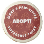 Cute Red Pawprints Make a Paw-sitive Difference! Sugar Cookie (Front)