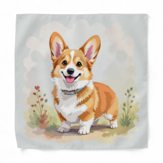 Cute Red Pembroke Welsh Corgi Dog Bandana