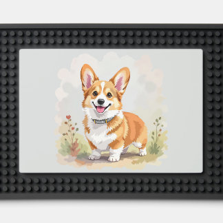 Cute Red Pembroke Welsh Corgi Dog Bar Mat