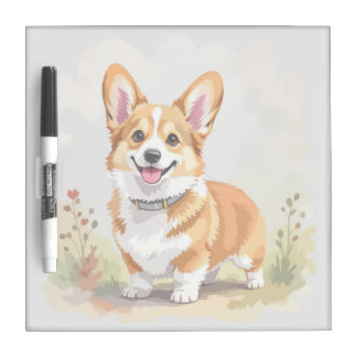 Cute Red Pembroke Welsh Corgi Dog Dry Erase Board