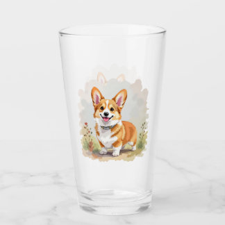 Cute Red Pembroke Welsh Corgi Dog Glass