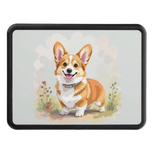 Cute Red Pembroke Welsh Corgi Dog Hitch Cover