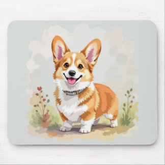 Cute Red Pembroke Welsh Corgi Dog Mouse Pad