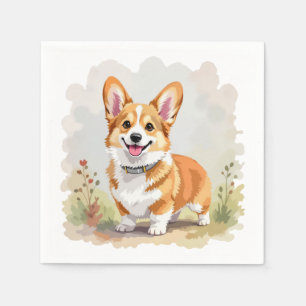 Cute Red Pembroke Welsh Corgi Dog Napkins