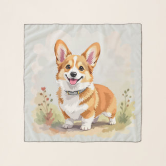 Cute Red Pembroke Welsh Corgi Dog Scarf