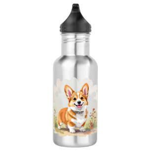 Cute Red Pembroke Welsh Corgi Dog Stainless Steel Water Bottle