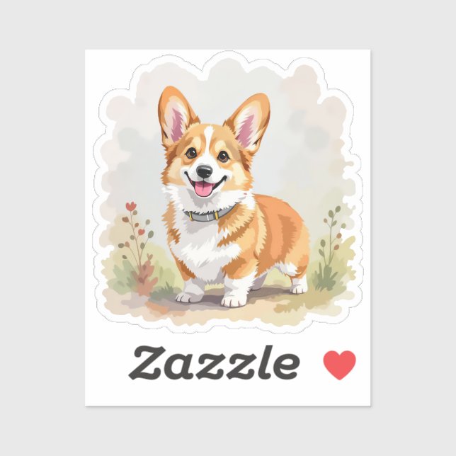 Cute Red Pembroke Welsh Corgi Dog Sticker (Sheet)