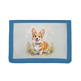 Cute Red Pembroke Welsh Corgi Dog Trifold Wallet