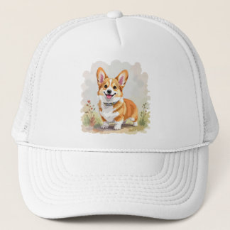Cute Red Pembroke Welsh Corgi Dog Trucker Hat