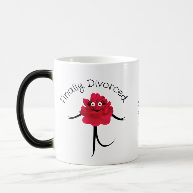 Cute red peony color morph mug  (Left)