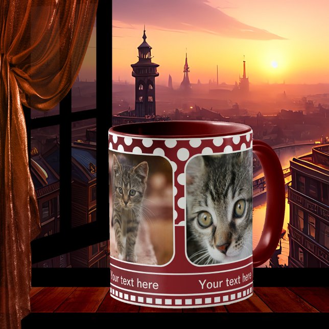 Cute Red Personalized Cat Photo Mug (Creator Uploaded)