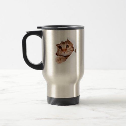 Cute Red Personalized Nice looking Cat Photo Mug 